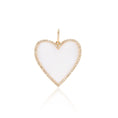 Load image into Gallery viewer, Gold Diamond and Mother of Pearl Jumbo Heart Charm
