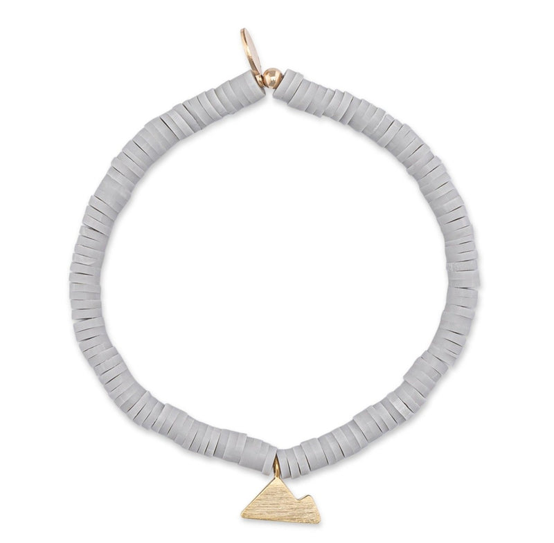 4mm Light Gray Vinyl and Yellow Mountain Charm Bracelet