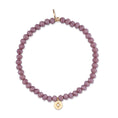 Load image into Gallery viewer, 4mm Mauve Crystal and Satin Yellow CZ Charm Bracelet
