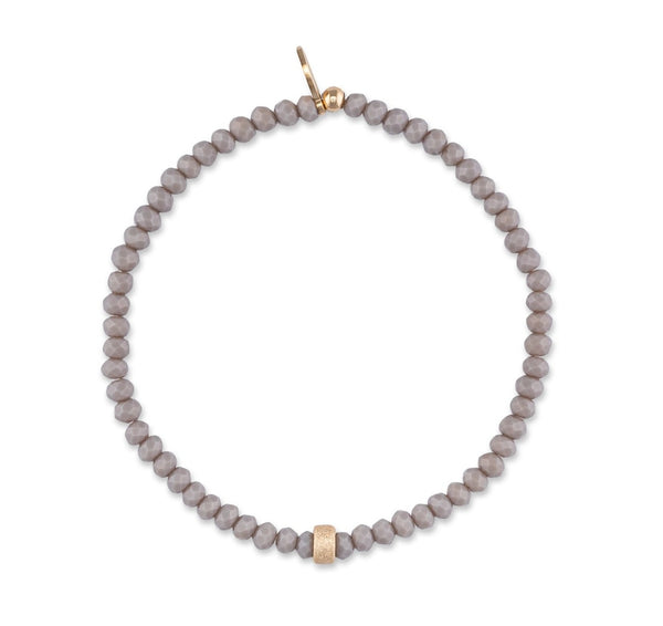 2mm Itsy Gray Crystal and Gold Dust Bead Bracelet