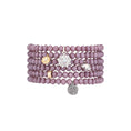 Load image into Gallery viewer, 4mm Mauve Crystal and Silver Satin Star Bracelet
