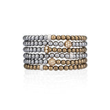 4mm Hematite and Pyrite with Yellow CZ Ball Bracelet