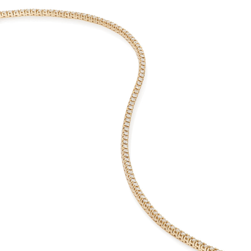 All The Way Yellow Gold 2.75cts Diamond 15.50" Tennis Choker Necklace