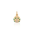 Load image into Gallery viewer, 14 Karat Gold Emerald and Diamond Ladybug Charm
