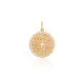 Load image into Gallery viewer, 14 Karat Gold and Diamond Hammered Disk Pendant

