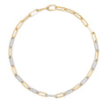 Load image into Gallery viewer, 14 Karat Gold and Nine Link Diamond Paperclip Necklace
