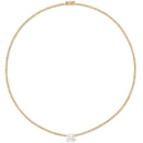 18 Karat Yellow Gold Mosaic 4.00cts Diamond 16.00" Tennis Necklace