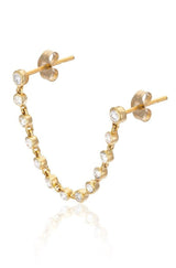 14 Karat Gold Diamond Double-Piercing Single Earring