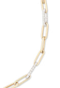 Load image into Gallery viewer, 14 Karat Gold and Five Link Diamond Paperclip Necklace
