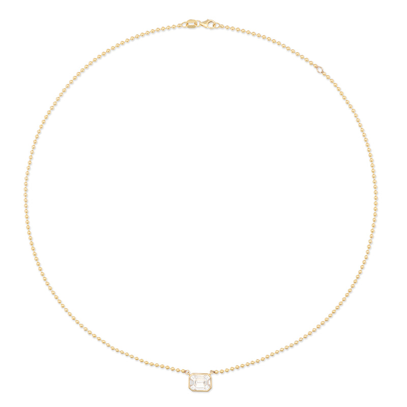 14 Karat Gold Mosaic Diamond Ball Chain Necklace