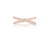 14 Karat Rose Gold and Diamond Criss Cross Ring