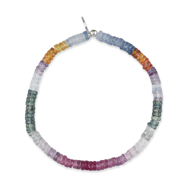 4mm Rainbow Sapphire Beaded Bracelet