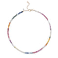 Load image into Gallery viewer, 4mm Mutli-Color Natural Sapphire Beaded Necklace
