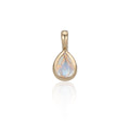 Load image into Gallery viewer, Yellow Gold and Bezel Set Pear Moonstone Charm
