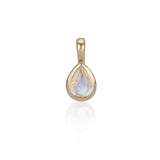 Yellow Gold and Bezel Set Pear Moonstone Charm
