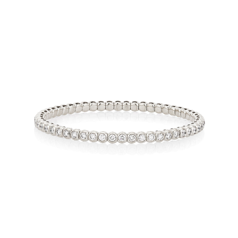 White Gold and Diamond Bezel Set Stretch Tennis Bracelet 4.00cts