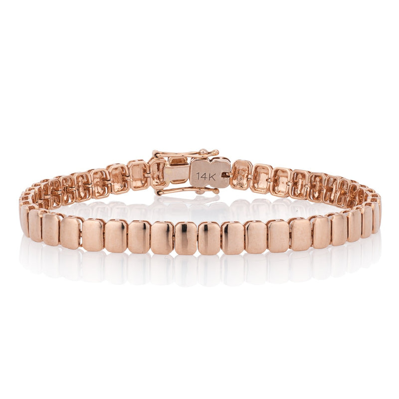 14 Karat Rose Gold Polished Link Bracelet