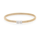 18 Karat Yellow and Diamond Woven Bracelet