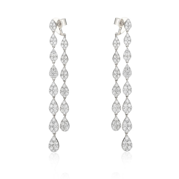 18 Karat White Gold and Diamond Convertible Drop Earrings