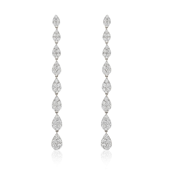 18 Karat White Gold and Diamond Convertible Drop Earrings