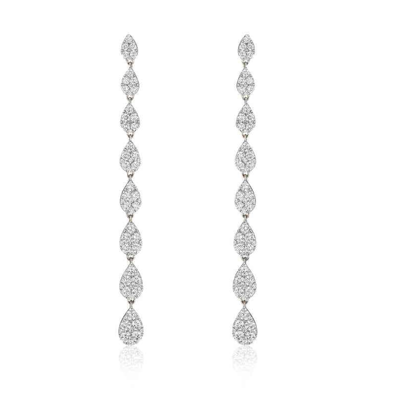 18 Karat White Gold and Diamond Convertible Drop Earrings