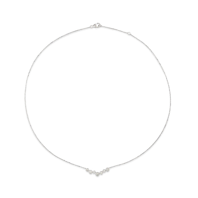 14 Karat White Gold Bezel Set Diamond Circle Pendant