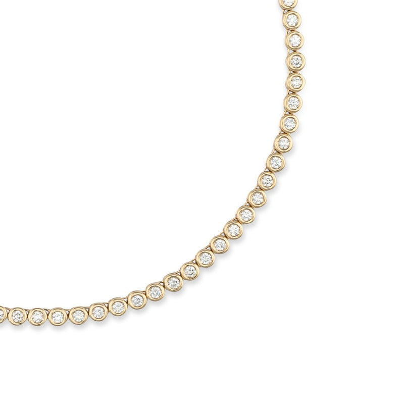 14 Yellow Gold and Diamond 10.25cts Bezel Tennis Necklace