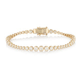 Yellow Gold and Diamond 5.75cts Graduated Bezel Tennis Bracelet