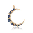 Load image into Gallery viewer, Yellow Gold and Diamond Sapphire Moon Charm
