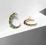 Yellow Gold and Diamond Sapphire Moon Charm