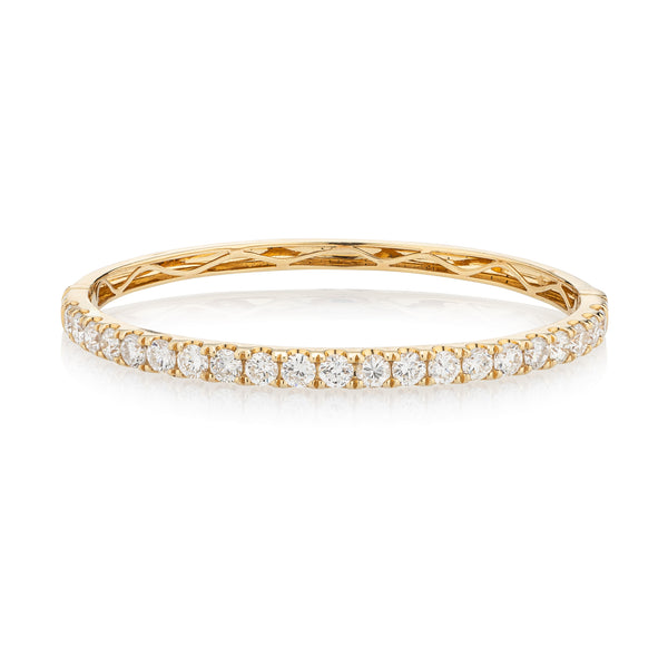 18 Karat Yellow Gold 5.00cts Diamond Hinge Bracelet