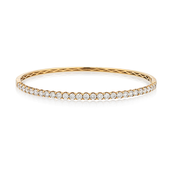 18 Karat Yellow Gold 2.50cts Diamond Hinge Bracelet