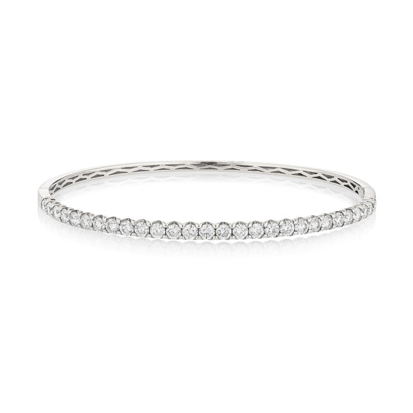18 Karat White Gold 2.50cts Diamond Hinge Bracelet