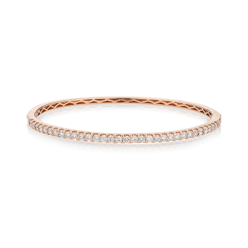 18 Karat Rose Gold 1.65cts Diamond Hinge Bracelet