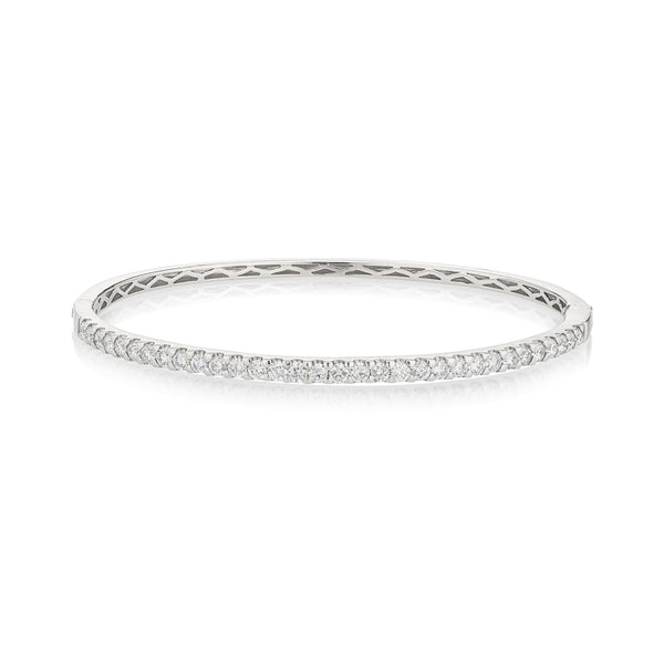 18 Karat White Gold 1.65cts Diamond Hinge Bracelet