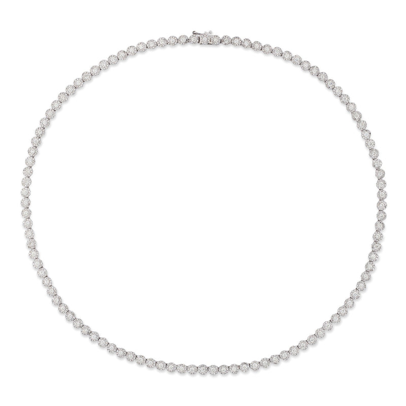 White Gold All The Way Rachel Scalloped Diamond 6.25cts Tennis Necklace