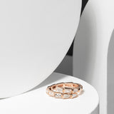14 Karat Rose Gold and Diamond Baguette Wrap Ring