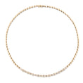 Load image into Gallery viewer, 14 Karat Alternating Bezel Diamond Emerald Tennis Necklace
