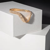 14 Karat Yellow Gold and Diamond Wave bracelet