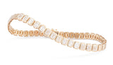 14 Karat Gold Vertical Half Way Emerald Tennis Bracelet