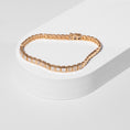 Load image into Gallery viewer, 14 Karat Gold Vertical Half Way Emerald Tennis Bracelet
