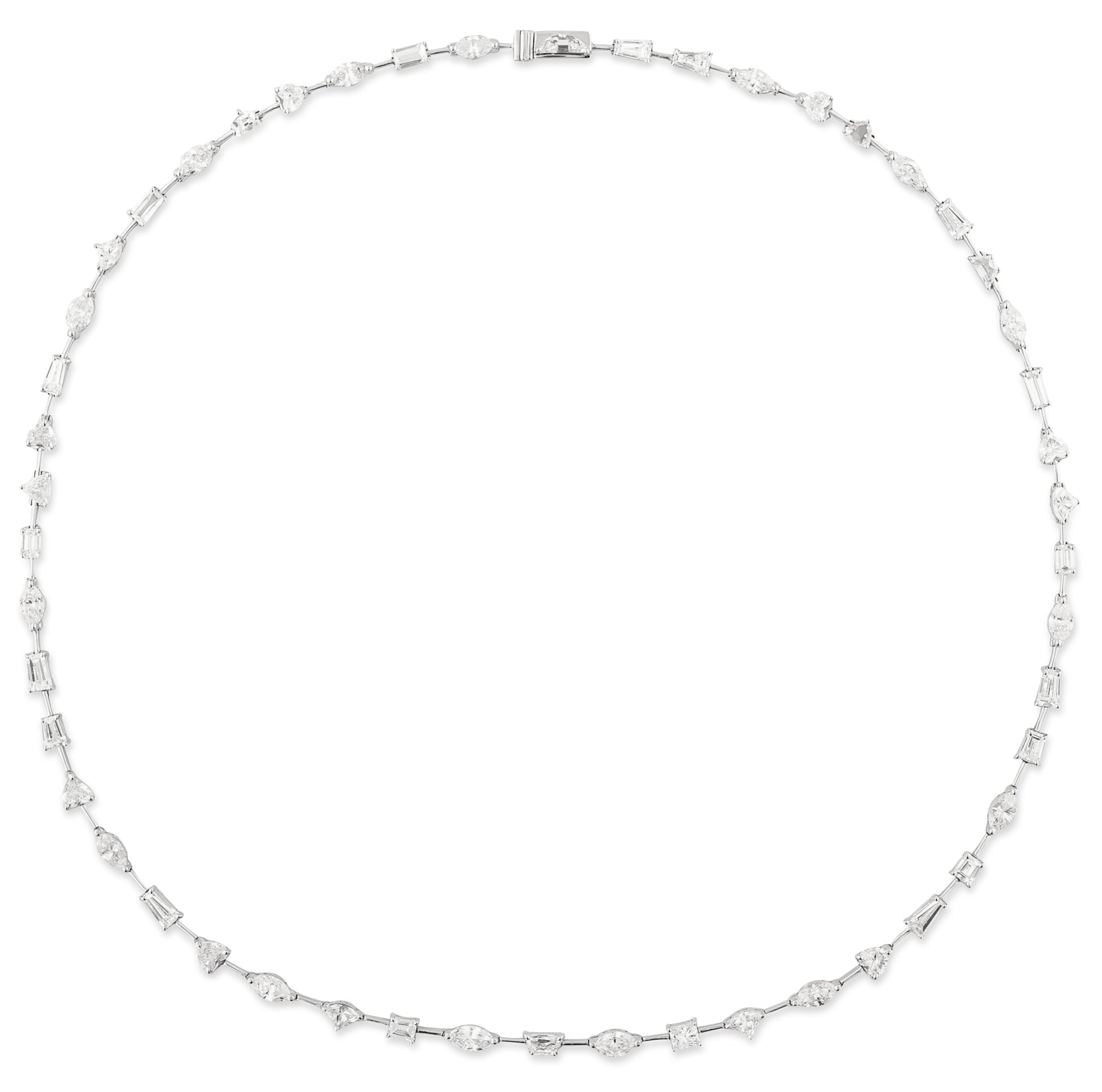 18 Karat Fancy Shape Diamond Necklace