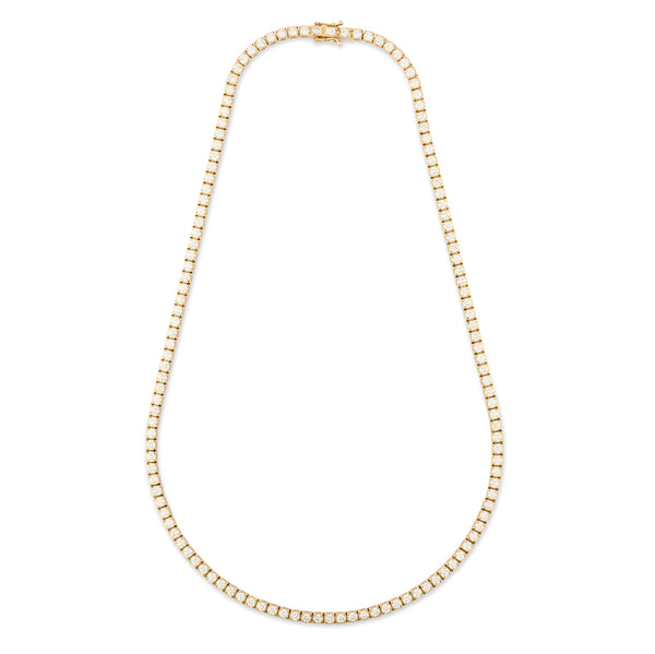Yellow Gold and Diamond 10.25cts Tennis Necklace