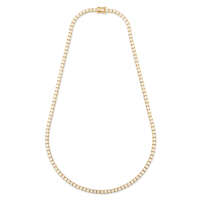 Yellow Gold and Diamond 10.25cts Tennis Necklace