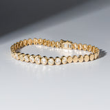 14 Karat Bezel Set Oval Diamond Tennis Bracelet