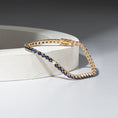 Load image into Gallery viewer, 14 Karat Gold Sapphire Tennis Bracelet with Single Diamond
