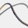 Load image into Gallery viewer, 14 Karat Yellow Gold Natural Blue Sapphire Tennis Necklace
