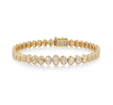 14 Karat Bezel Set Oval Diamond Tennis Bracelet