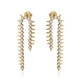 14 Karat Double Drop Diamond Spike Earrings