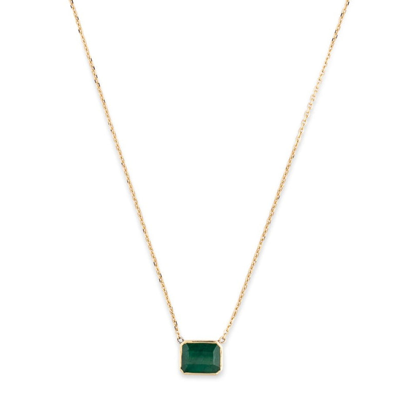 14 Karat Bezel Emerald Pendant